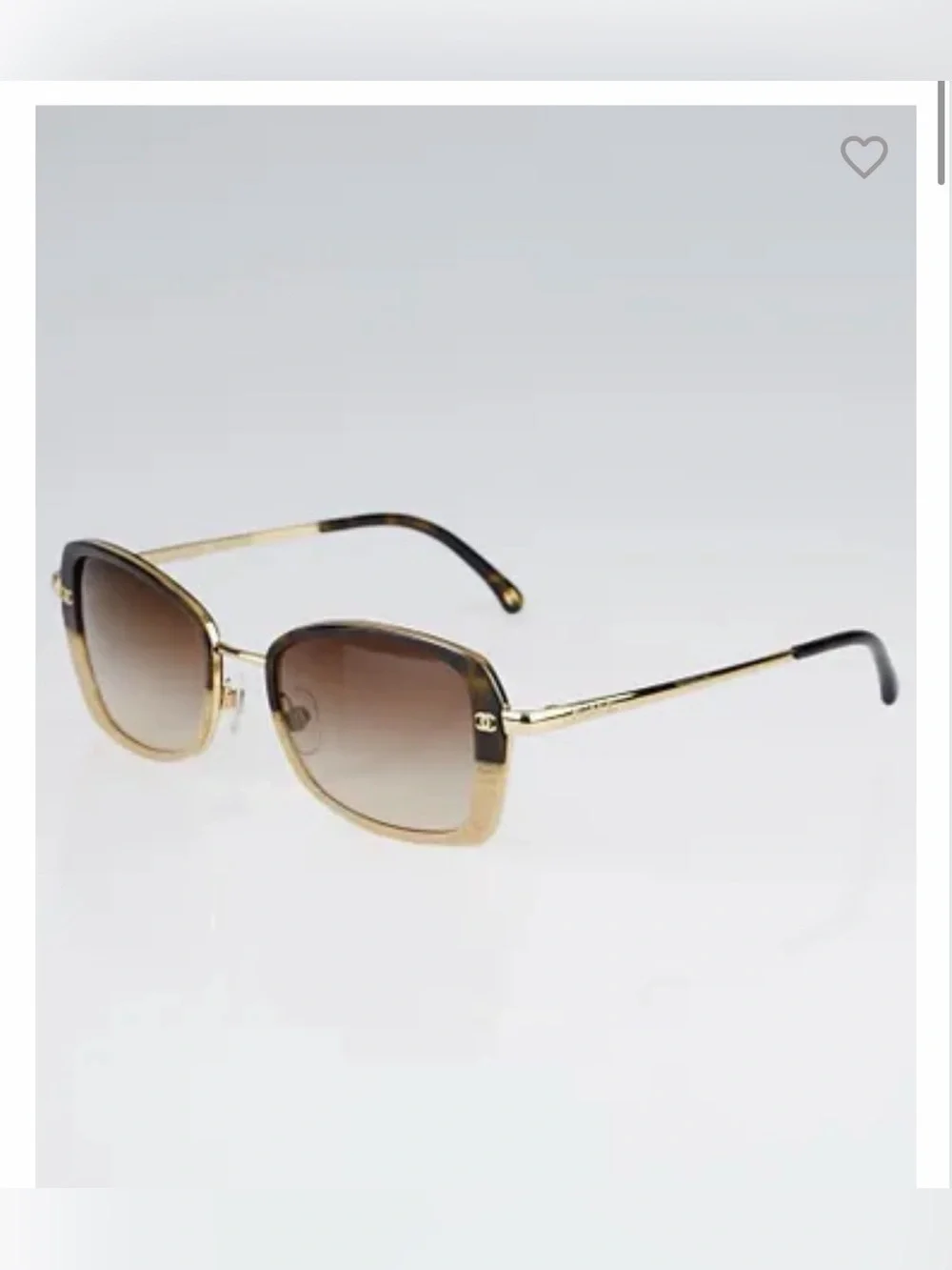 CHANEL Brown Gradient Lenses with Gold Frame Sunglasses